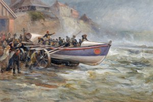 Lancement du Bateau de Sauvetage de Cullerboats, 1902 - Robert Jobling